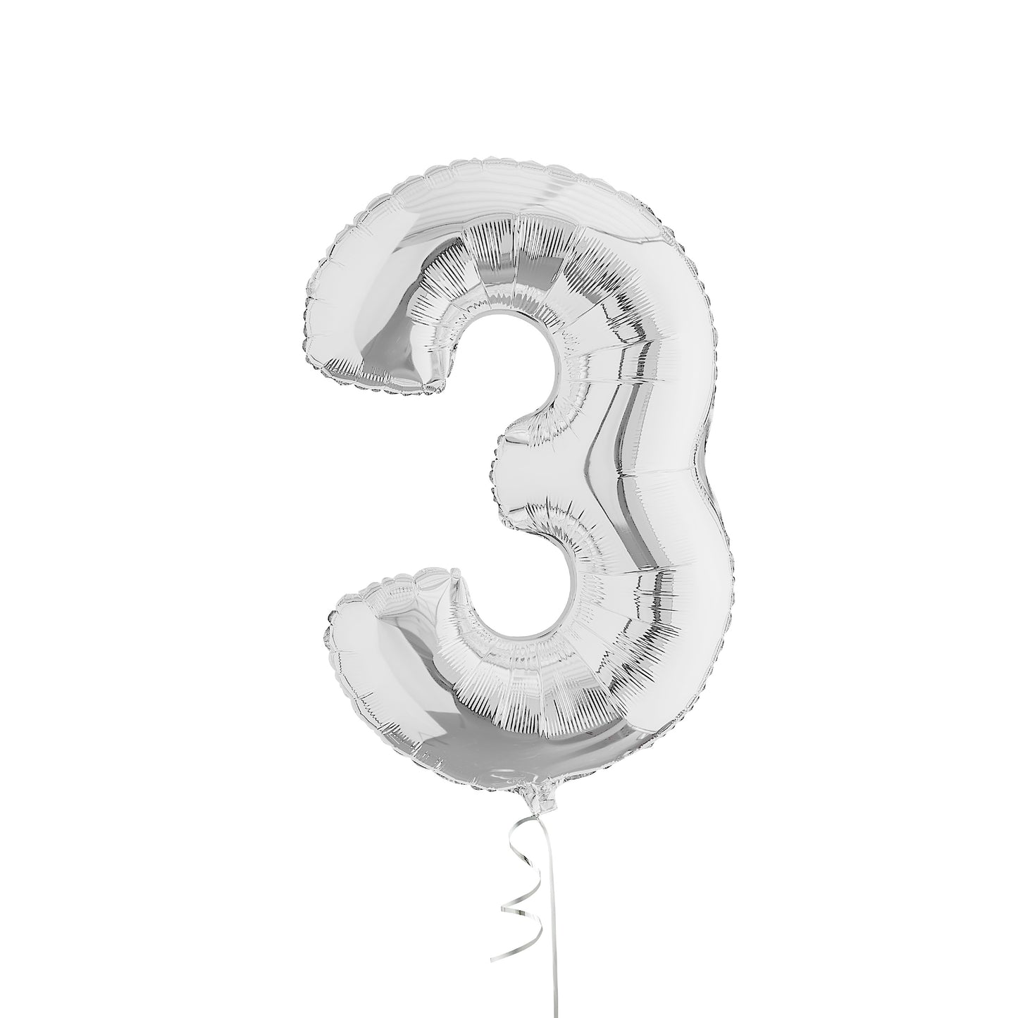 Silver Number 3 Helium Balloon Delivered