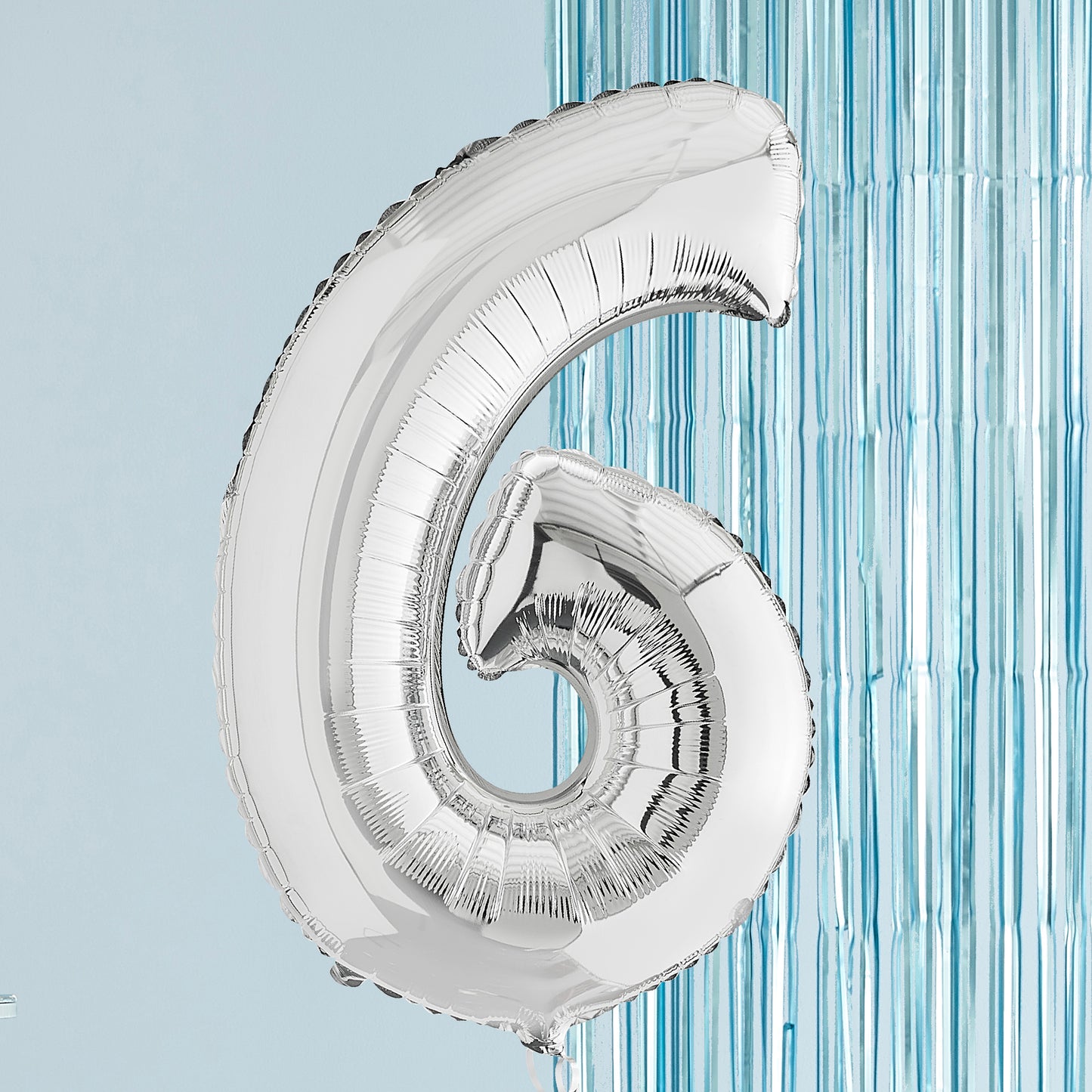 Silver Number 6 Helium Balloon Delivered