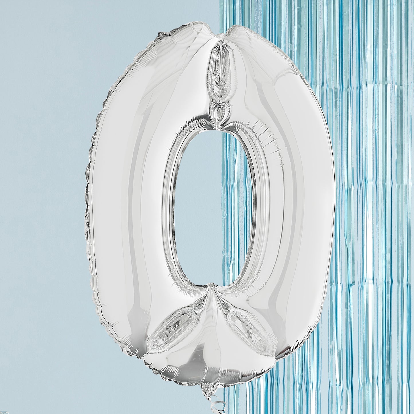 Silver Number 0 Helium Balloon Delivered