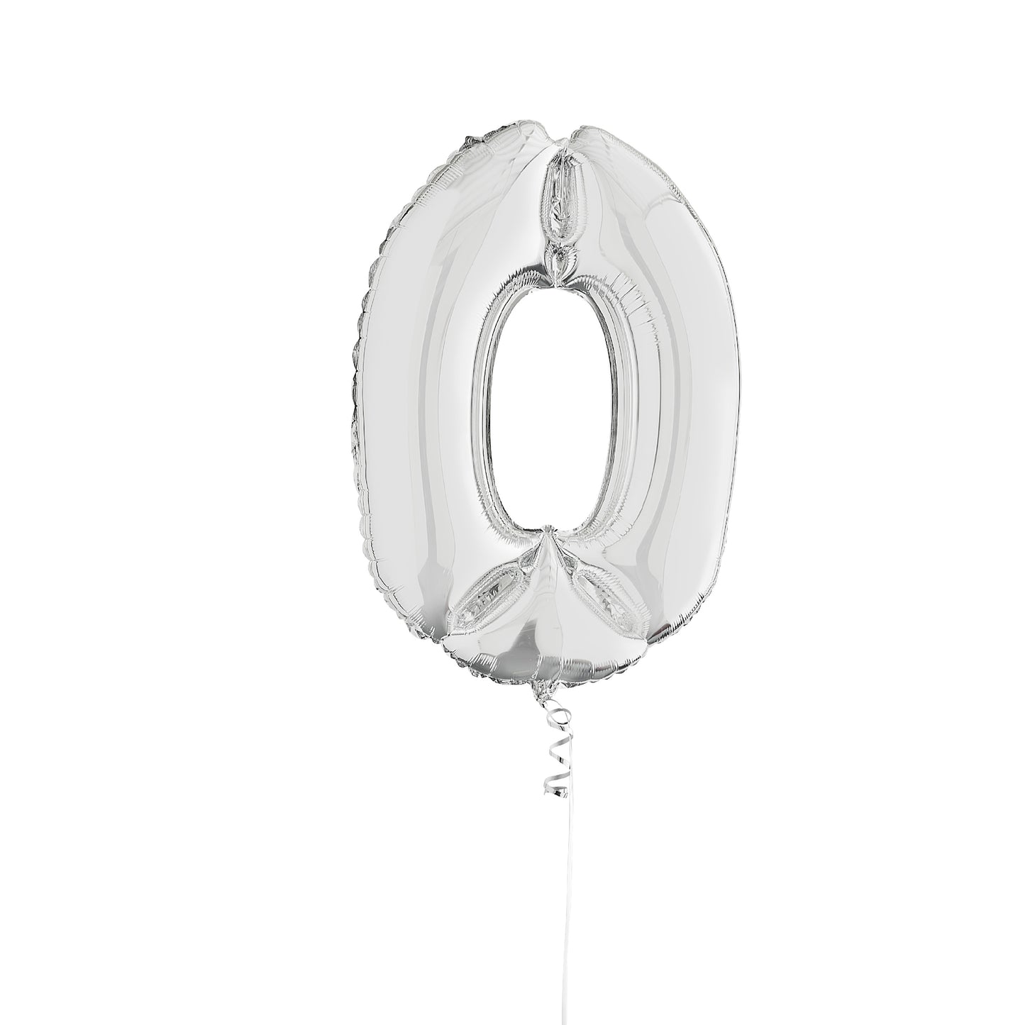 Silver Number 0 Helium Balloon Delivered