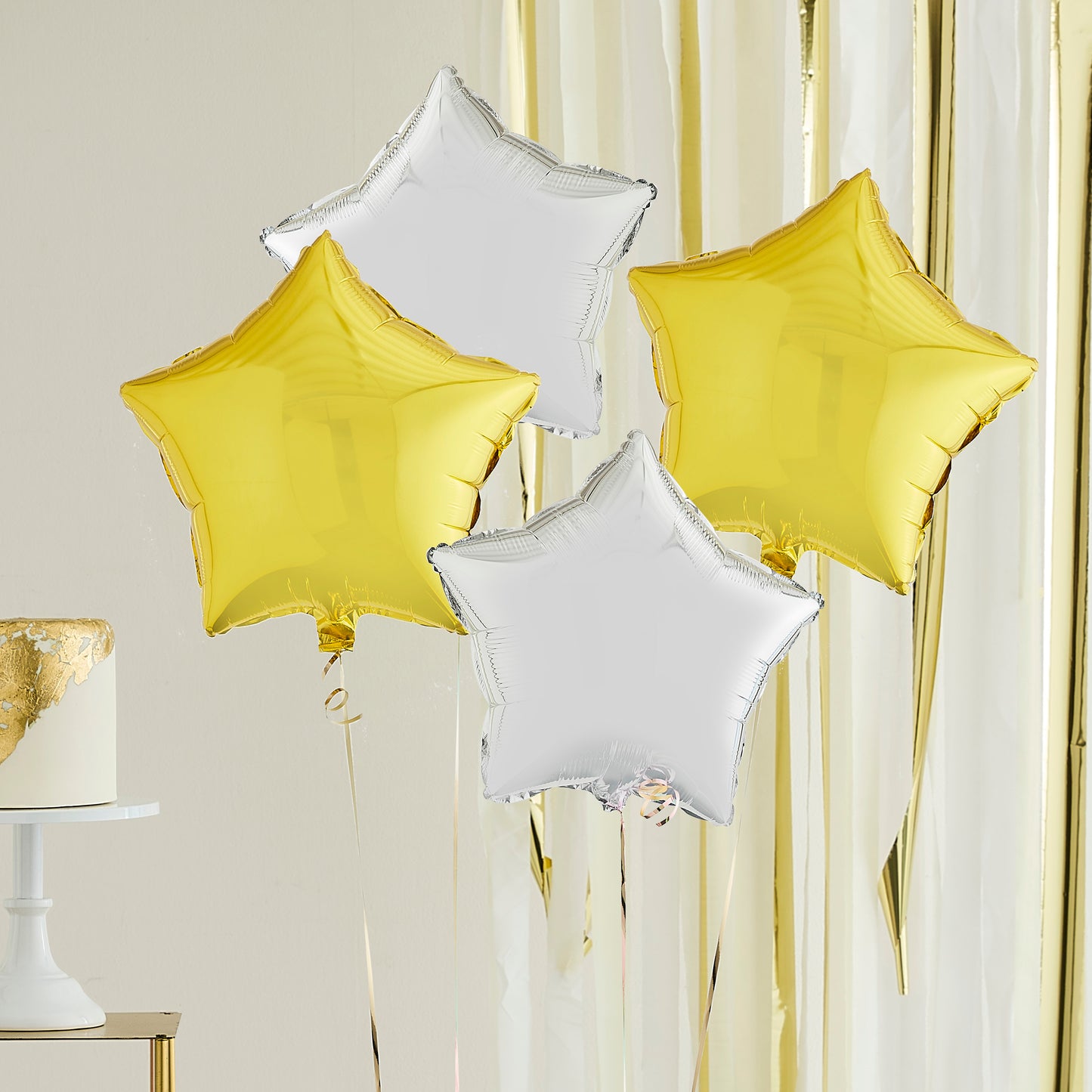 Gold and Silver Stars  Bundle Balloons Delivered