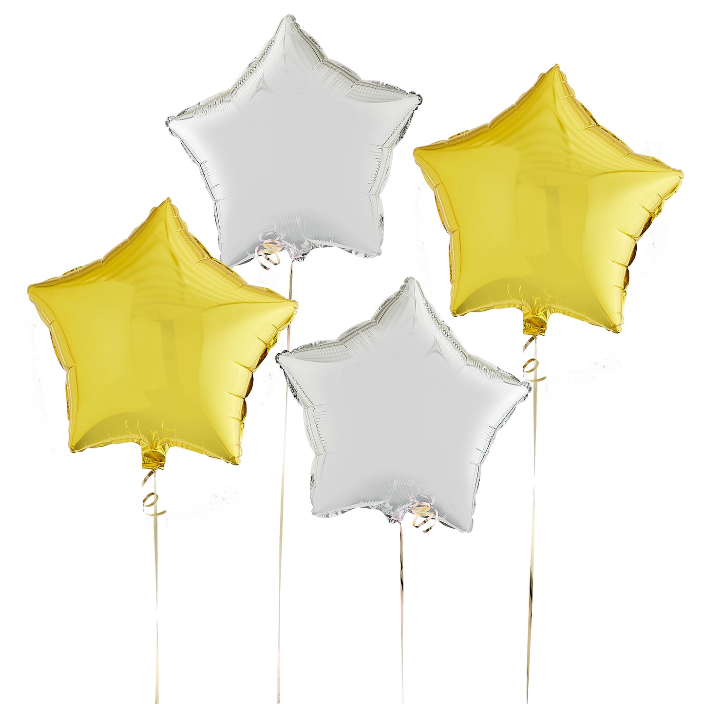 Gold and Silver Stars  Bundle Balloons Delivered