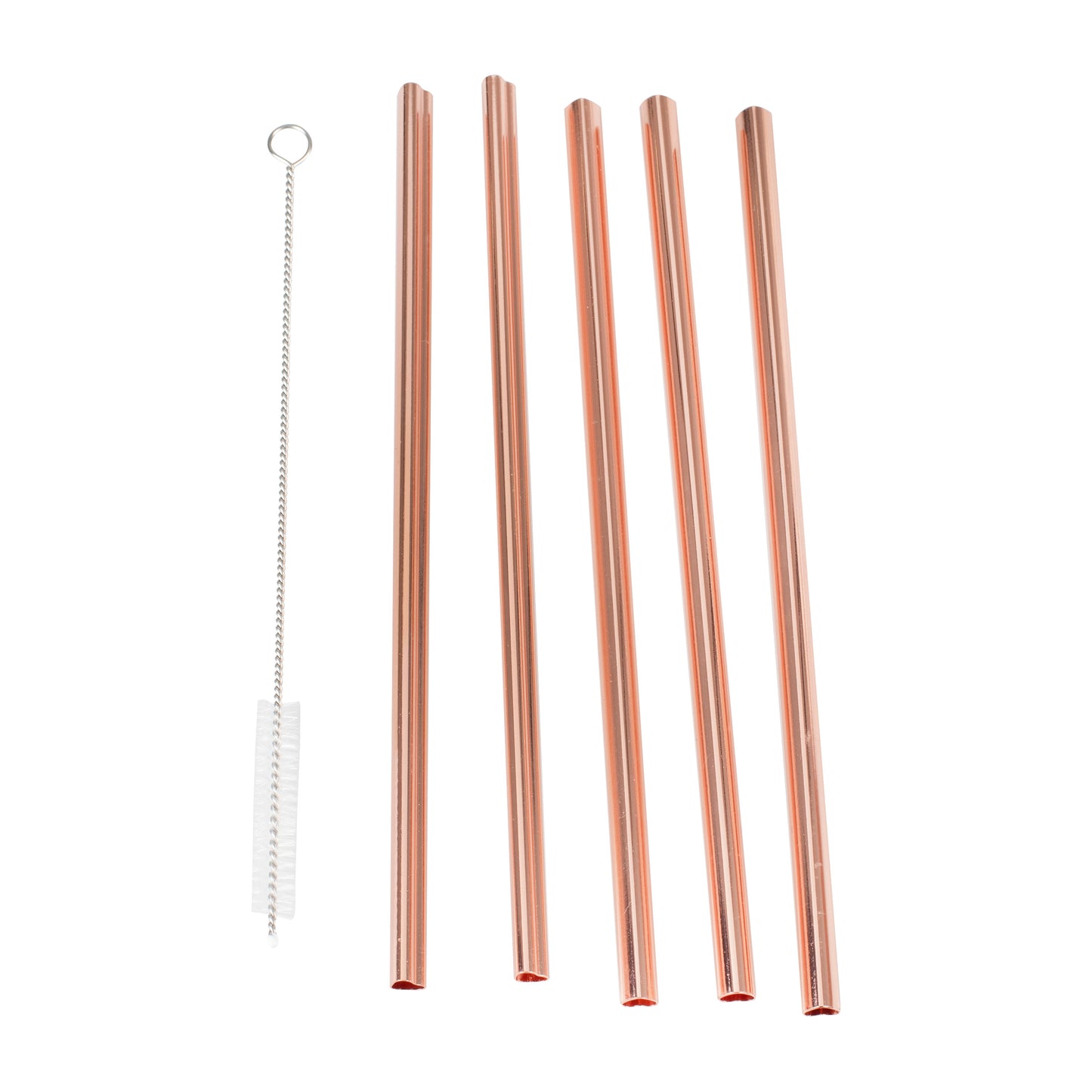 Rose Gold Heart Shaped Metal Straws