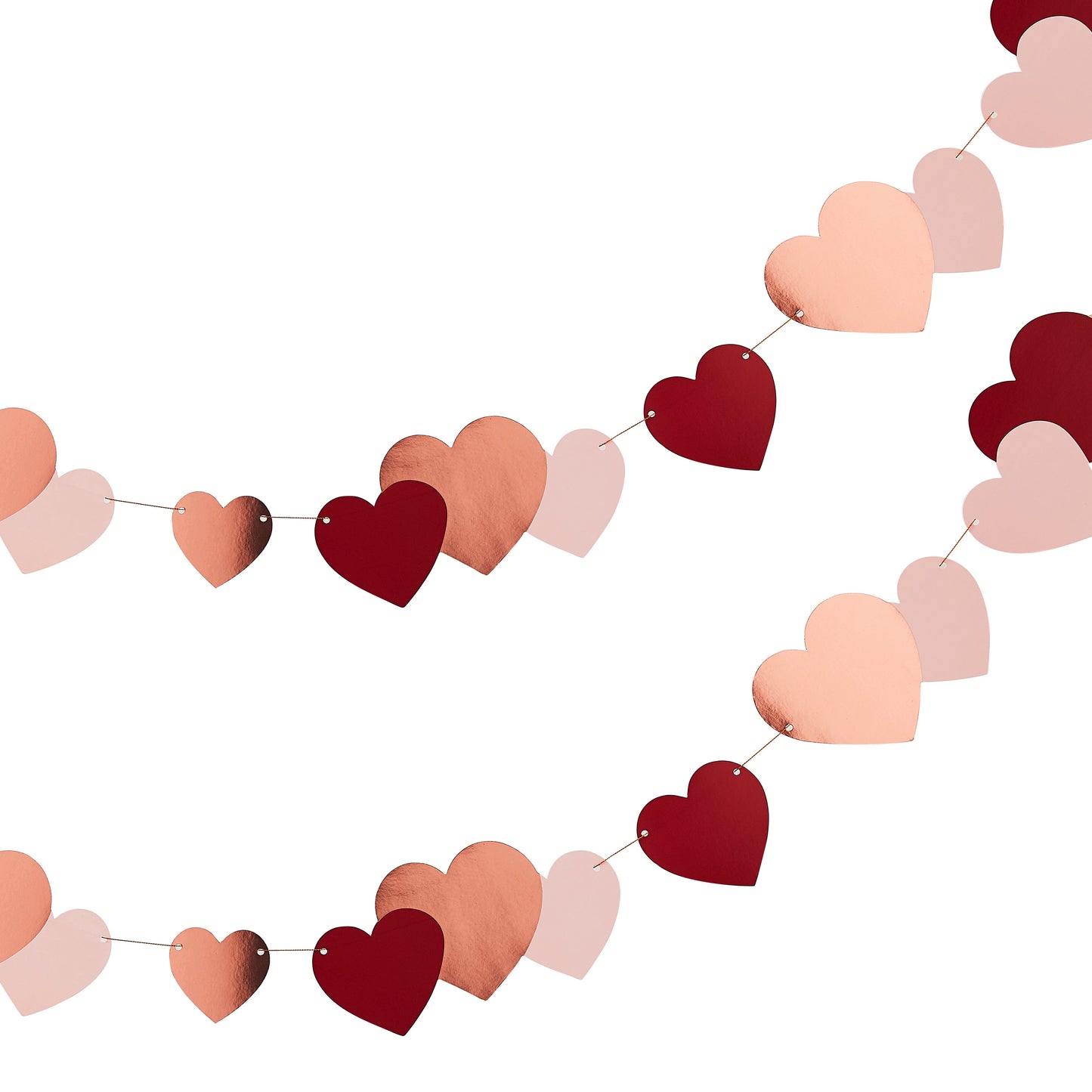 Rose Gold Heart Bunting Valentines Decoration