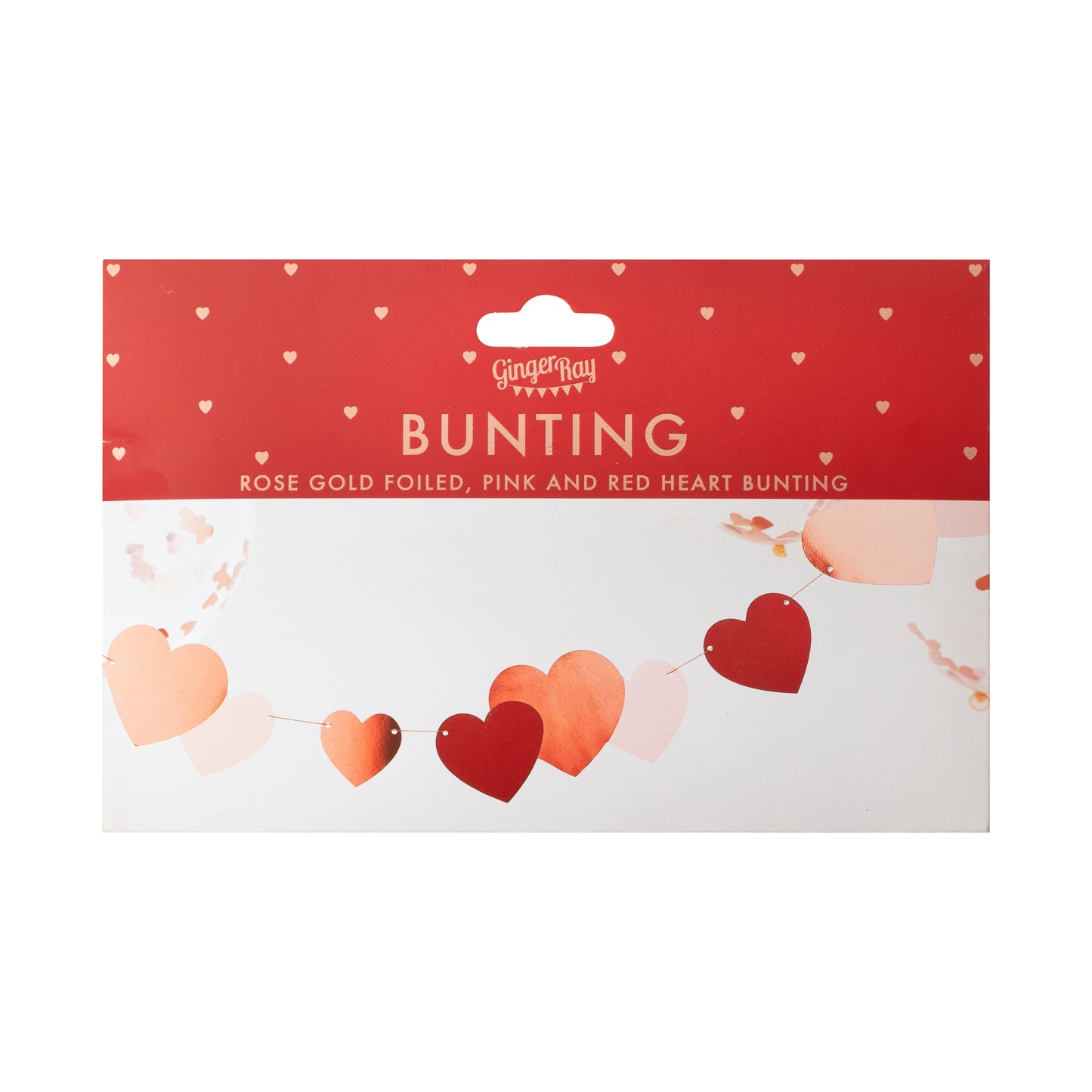 Rose Gold Heart Bunting Valentines Decoration