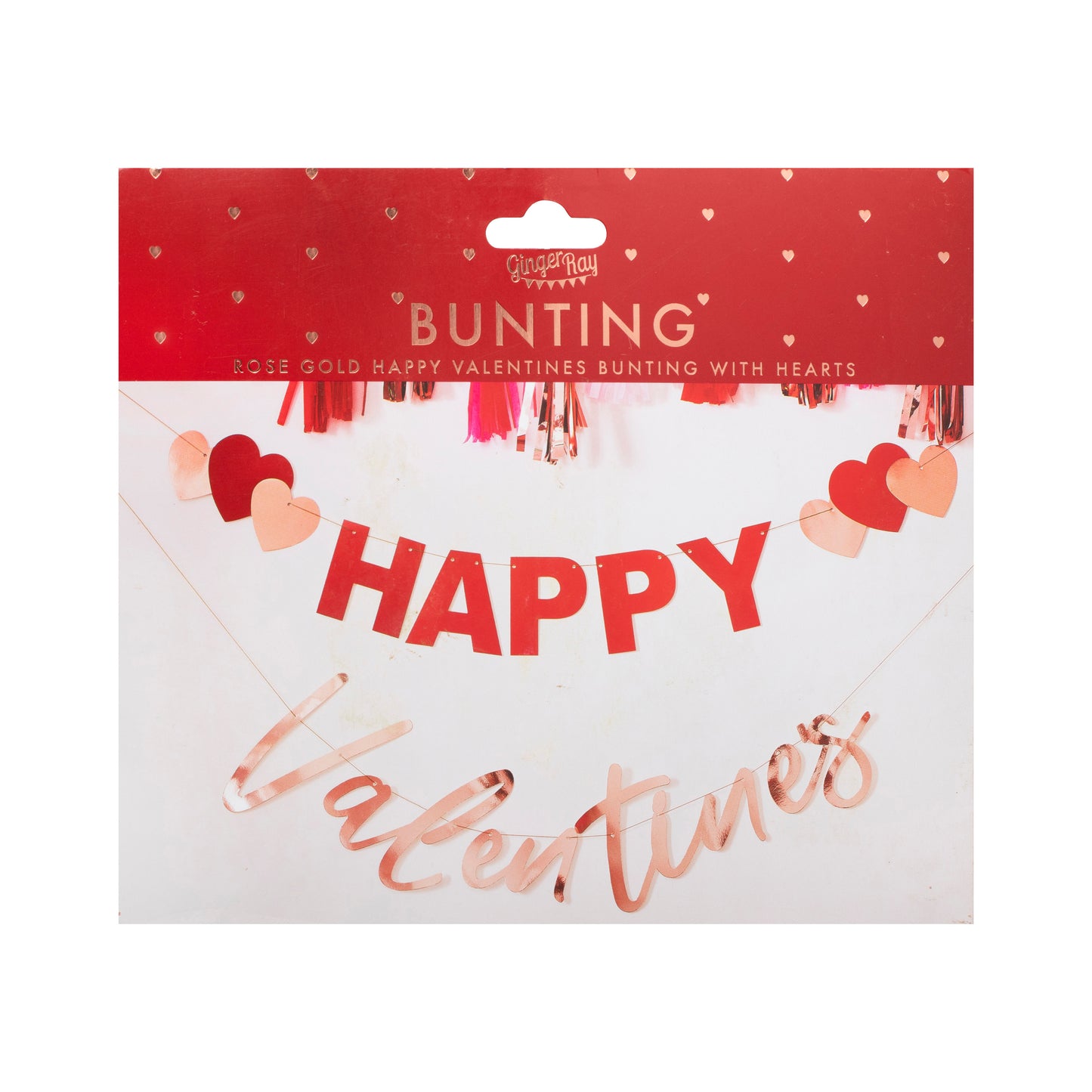 Rose Gold Happy Valentines Garland With Hearts