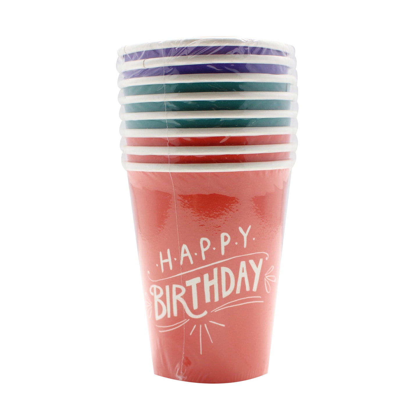 Mixed Paper Cups - Happy Birthday Kraft