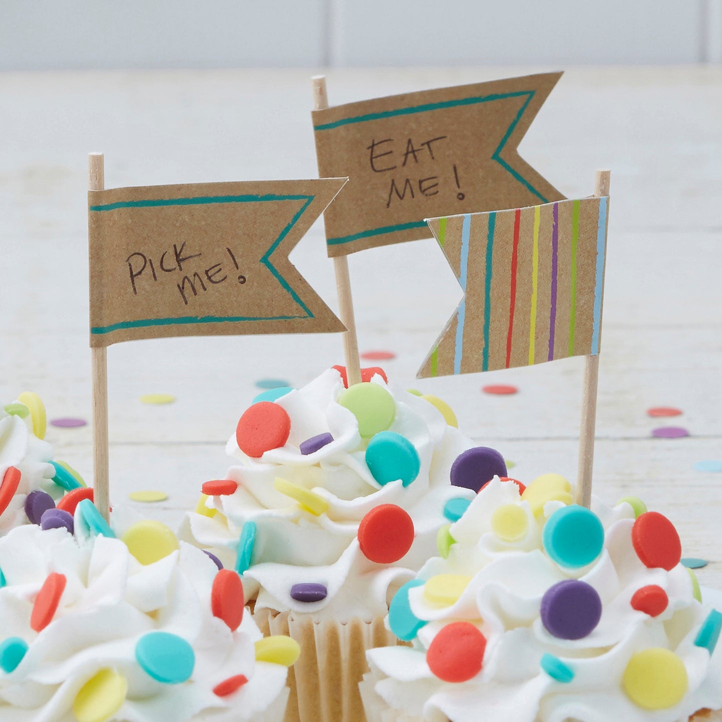 Multi-coloured Cupcake Toppers
