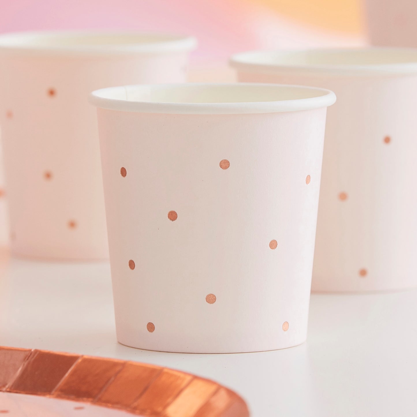 Pink and Rose Gold Foiled Paper Hen Party Shot Glasses