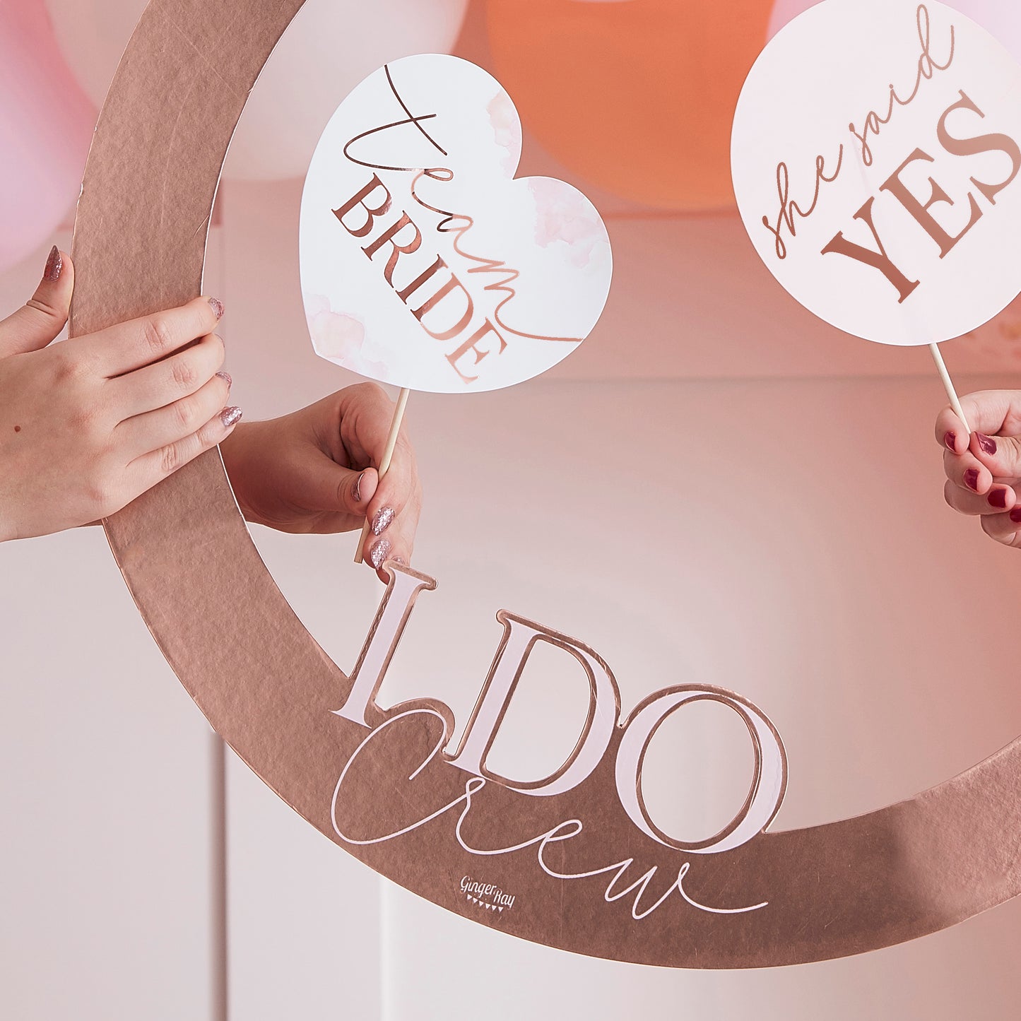 Rose Gold Ring Hen Party Photo Booth Frame