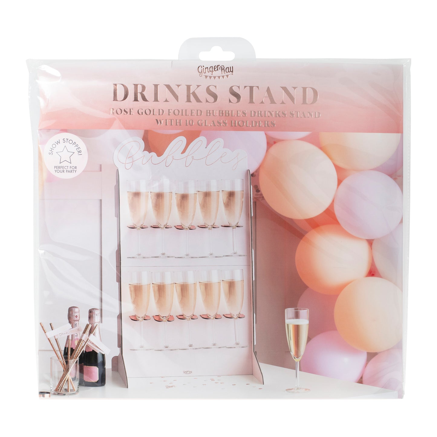 Rose Gold Foiled & Blush Bubbly Wall