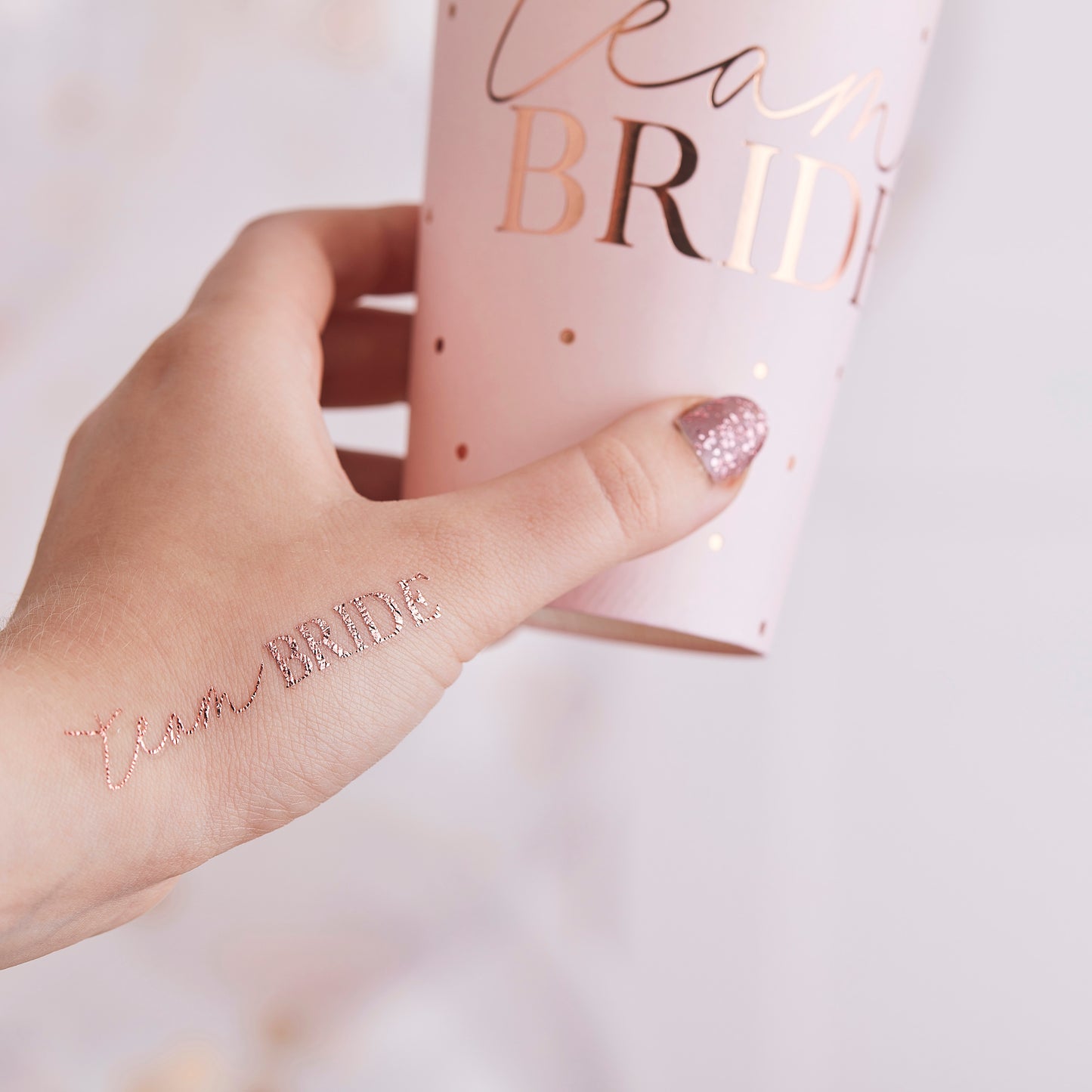 Rose Gold Team Bride Hen Party Tattoos