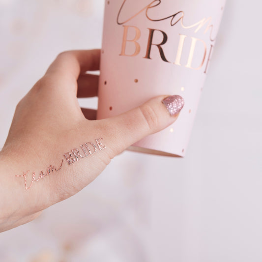 Rose Gold Team Bride Hen Party Tattoos