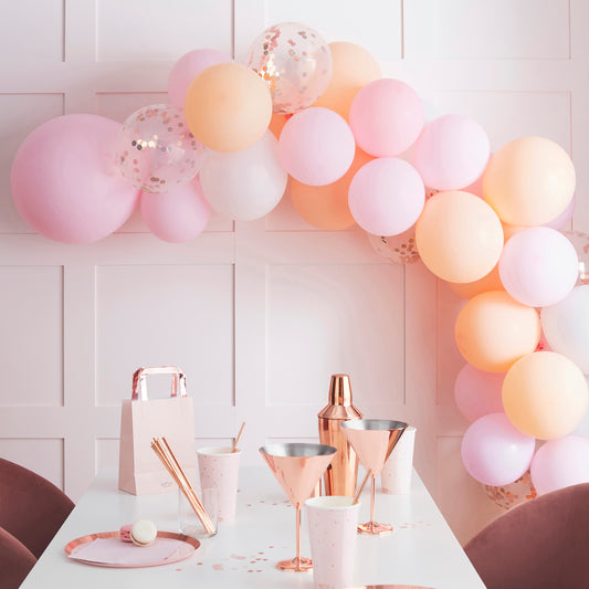 Matte Peach and Pink Hen Party Balloon Arch Garland