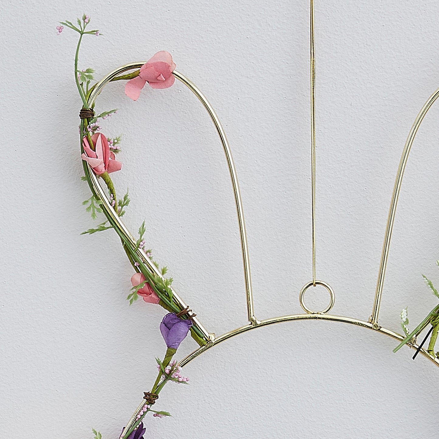 Contemporary Easter Bunny Wreath with Foliage