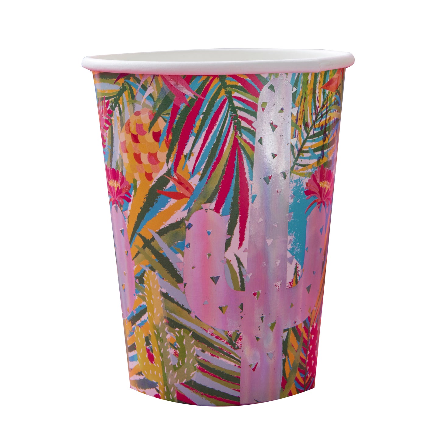 Iridescent Cactus & Palm Paper Cups - Hot Summer