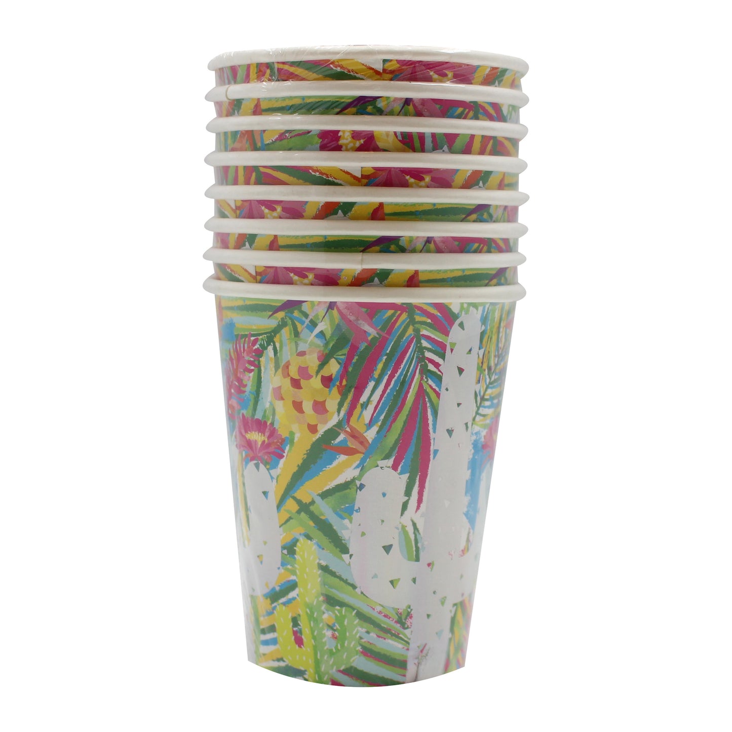 Iridescent Cactus & Palm Paper Cups - Hot Summer