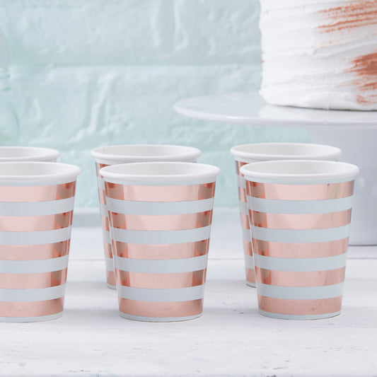 Mint and Rose Gold Paper Cups