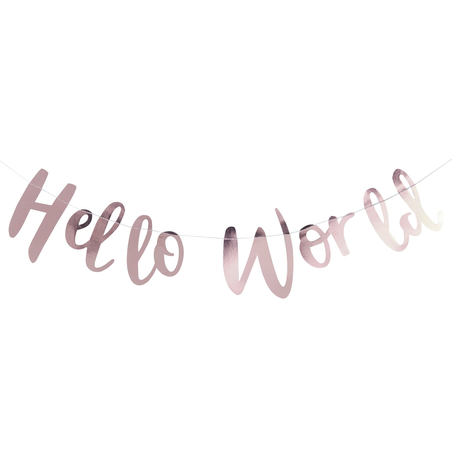 Hello World Rose Gold Baby Shower Bunting