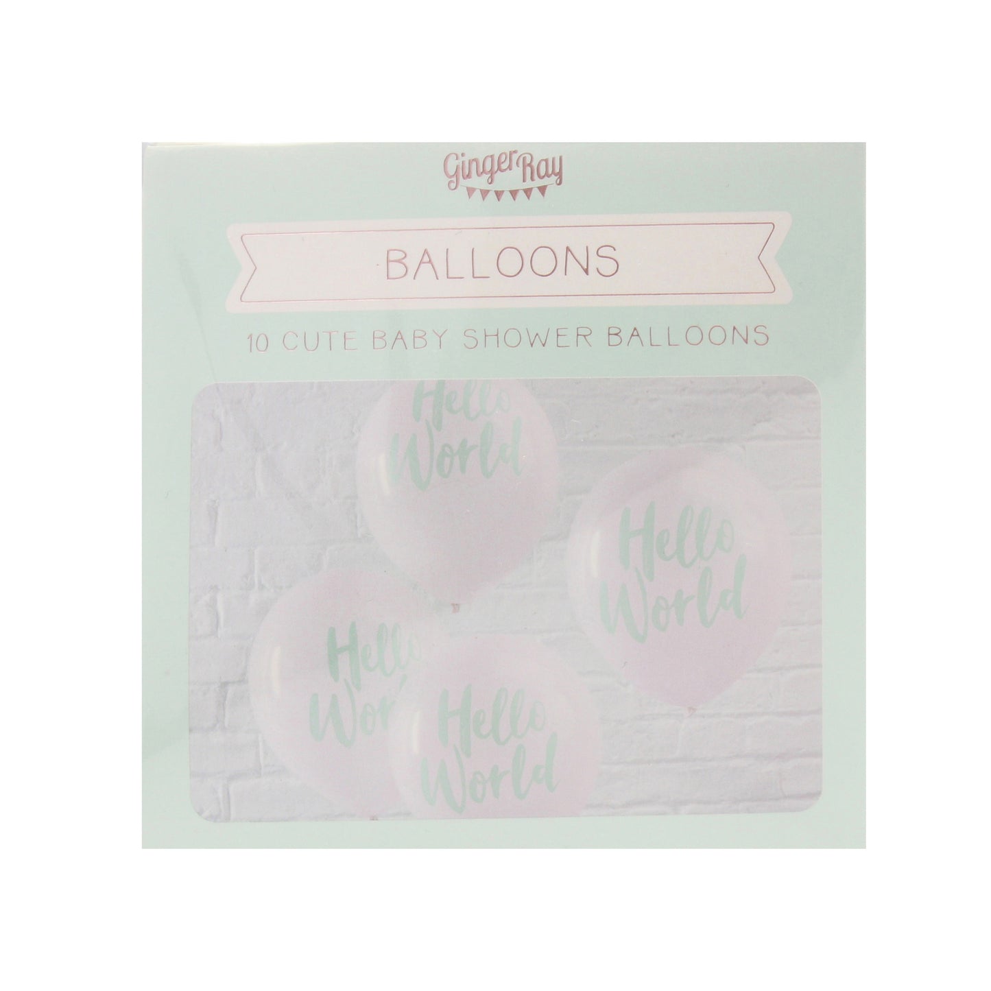 Mint Hello World Balloons - Hello World
