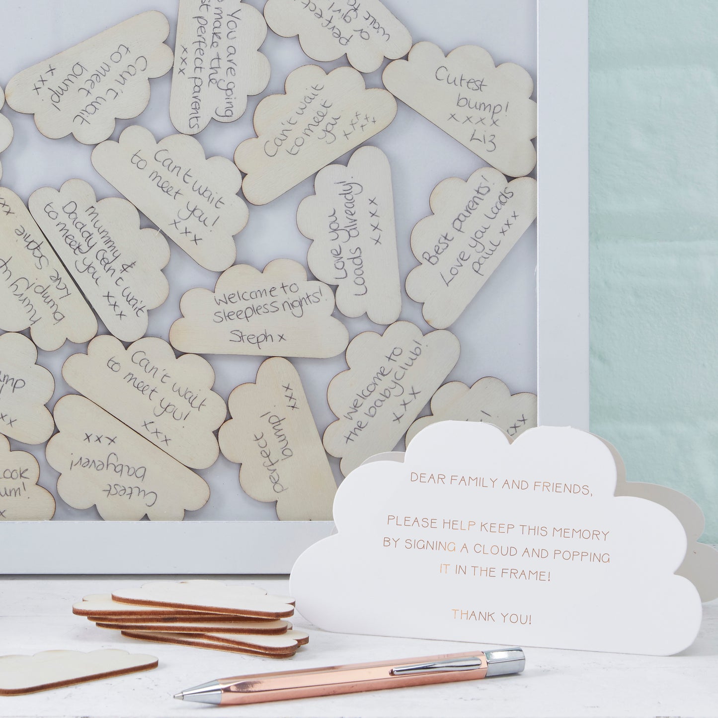 Cloud Drop Top Frame Guest Book Alternative