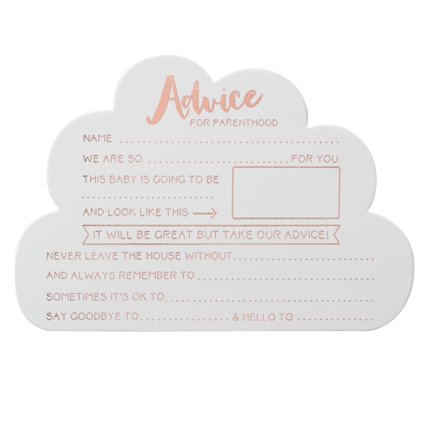 Rose Gold Baby Shower Prediction Game Cards