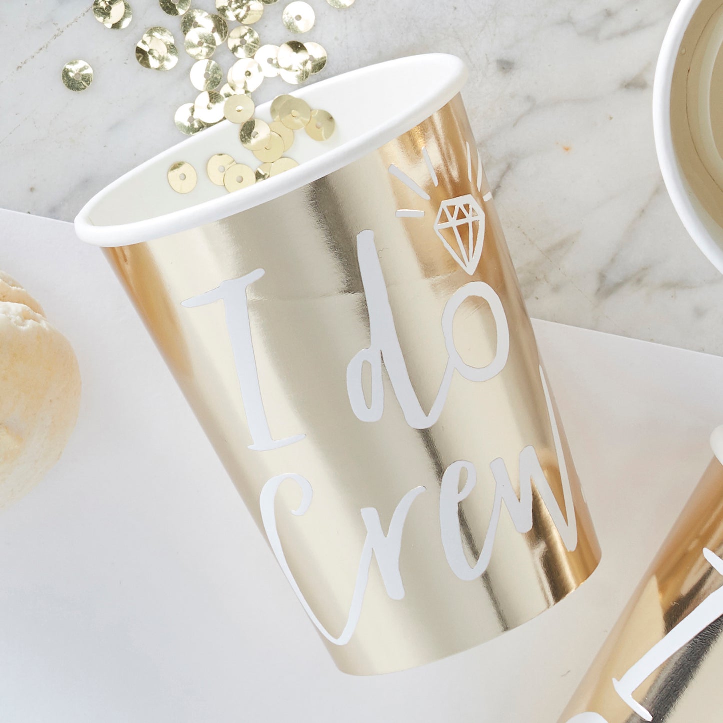 Gold Foiled I Do Crew Hen Party Paper Cups