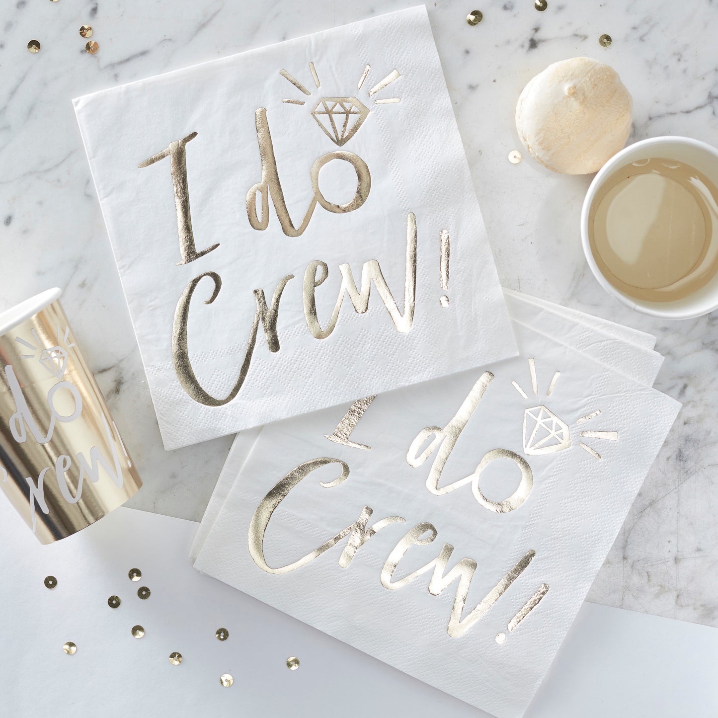 Gold foiled I Do Crew Hen Party Napkins