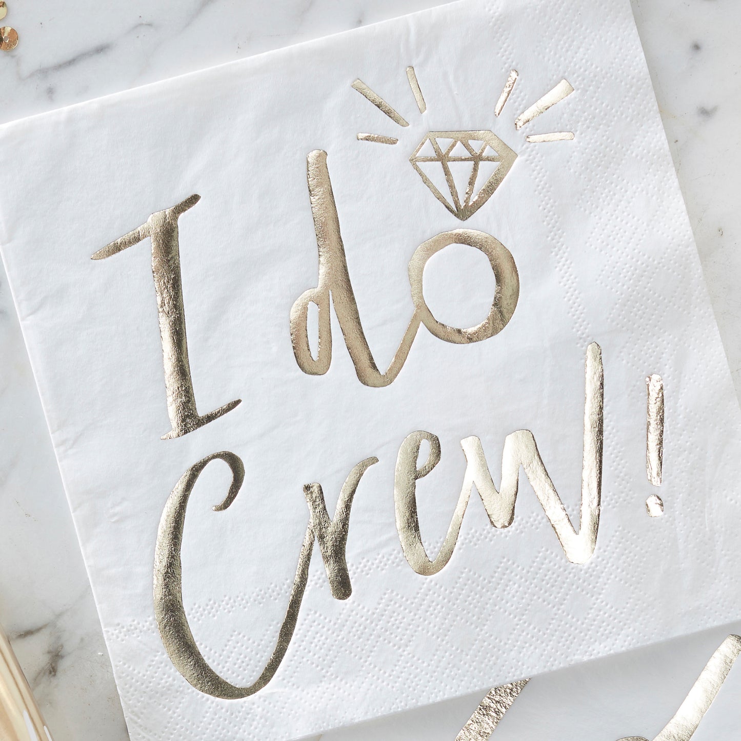 Gold foiled I Do Crew Hen Party Napkins