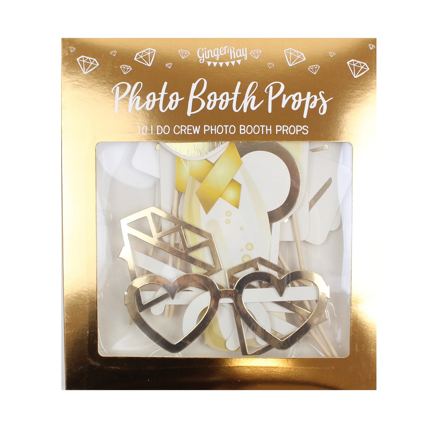 Gold I do Crew Hen Party Photo Booth Props