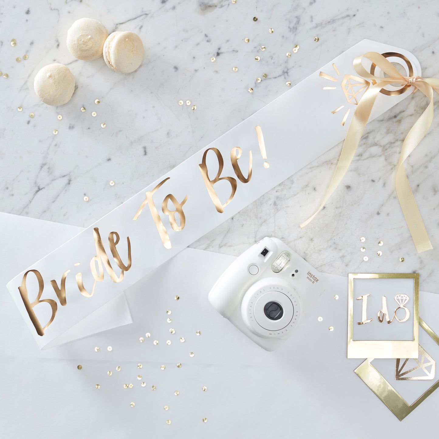 White And Gold Bride To Be Hen Party Sash