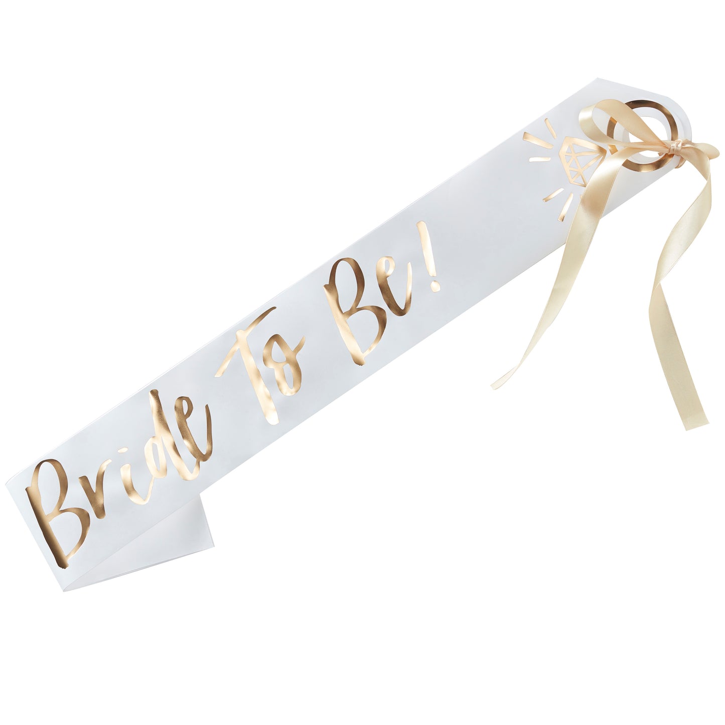White And Gold Bride To Be Hen Party Sash