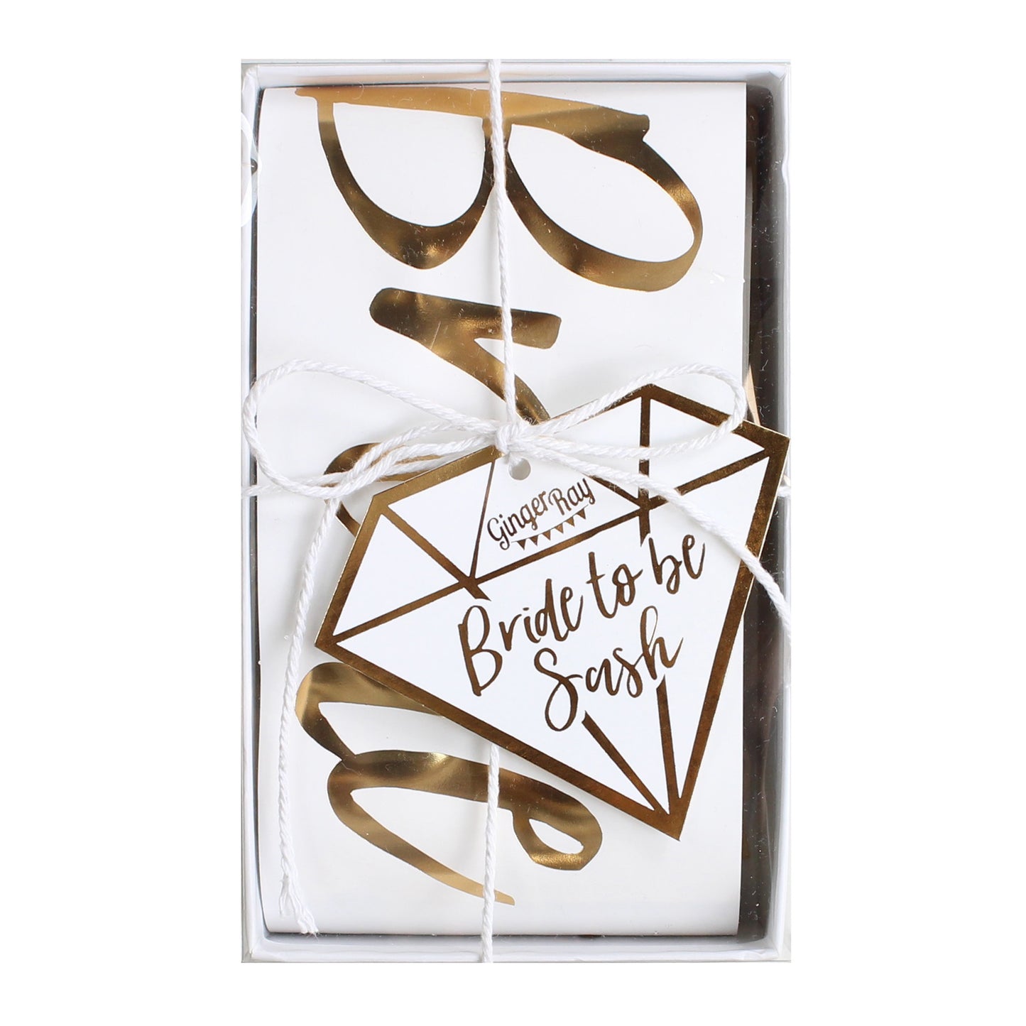 White And Gold Bride To Be Hen Party Sash