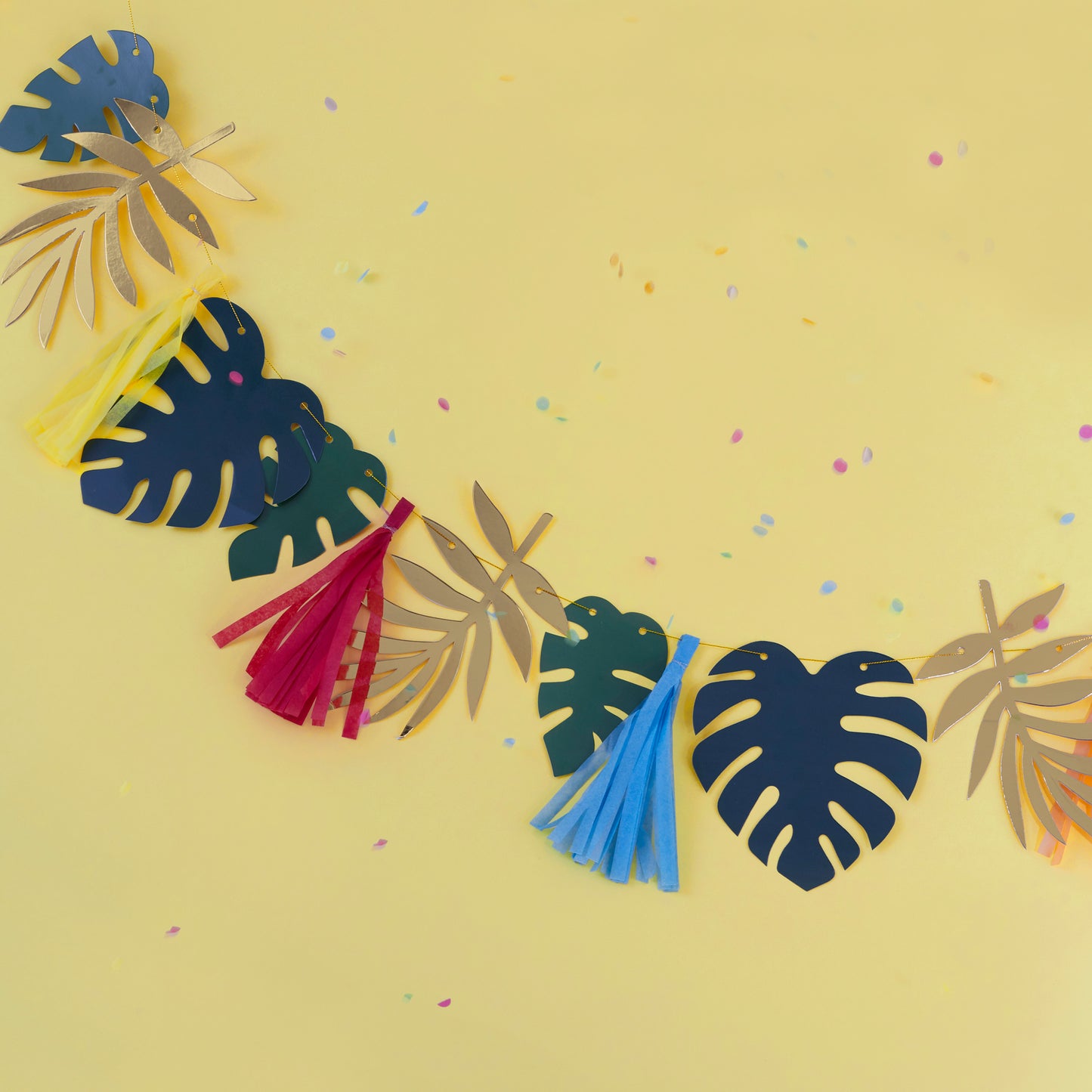 Gold Foiled and Leaf Tassel Garland