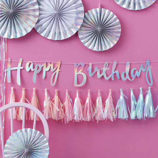 Iridescent Happy Birthday Bunting