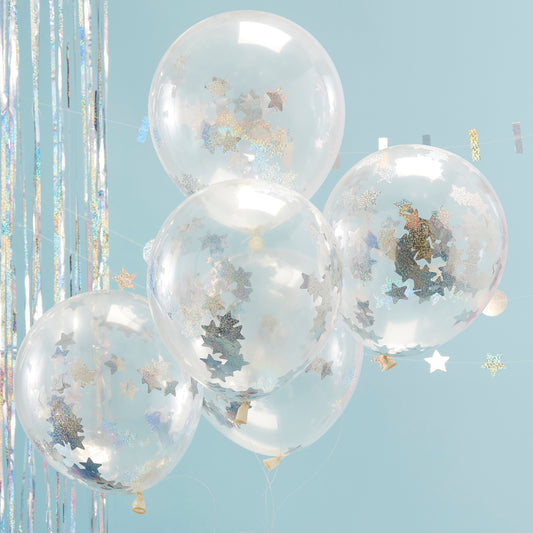 Holographic Party Confetti Balloons