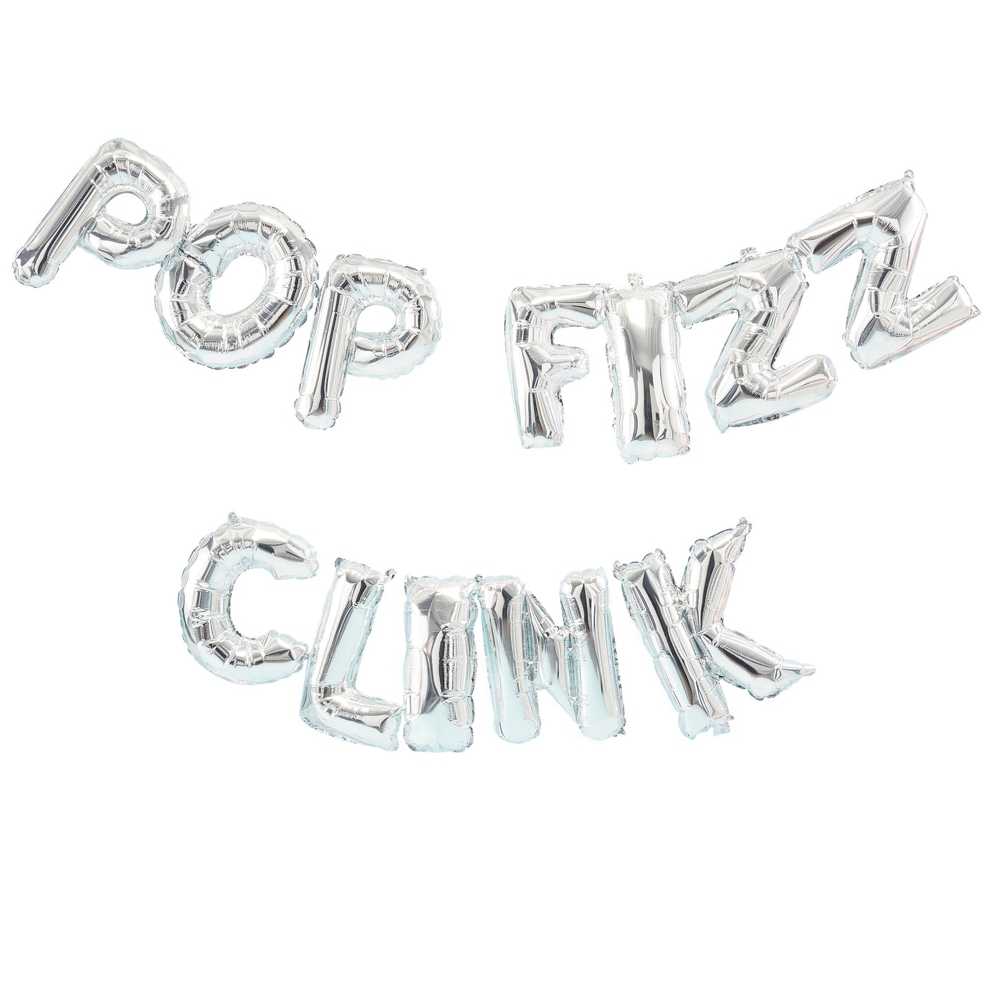 Silver Pop Fizz Clink Balloon Bunting - Jolly Vibes