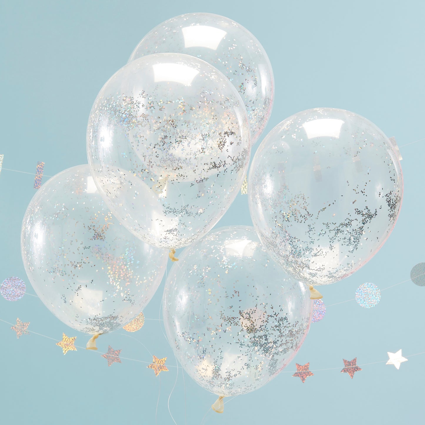 Holographic Glitter Confetti Balloons