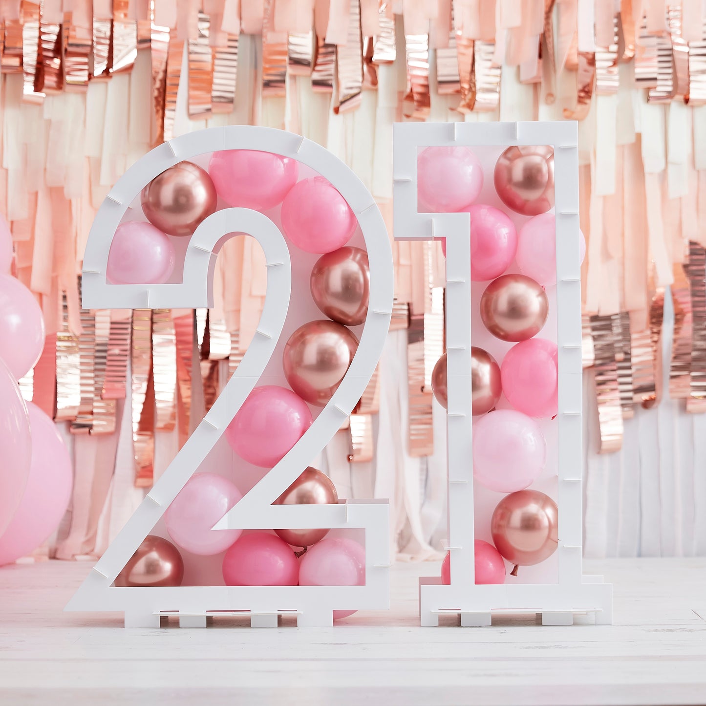 Pink Balloon Mosaic Number Stand 21