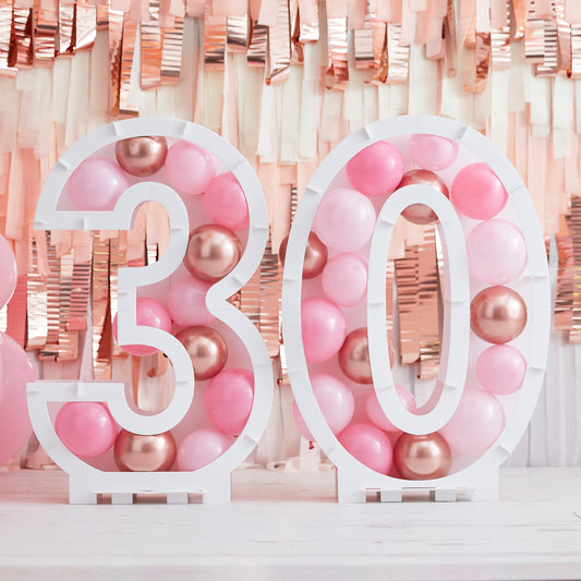 Pink Balloon Mosaic Number Stand 30
