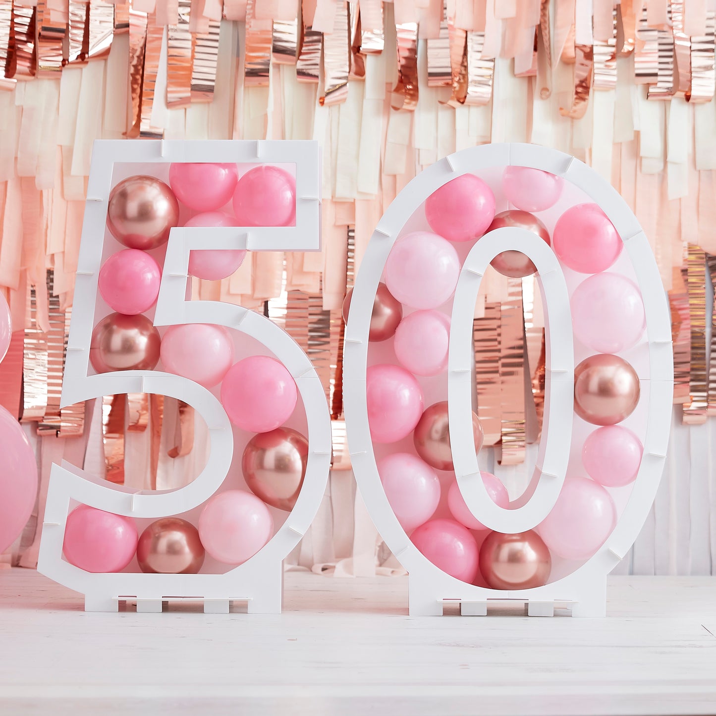 Pink Balloon Mosaic Number Stand 50