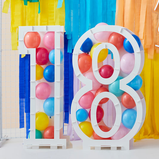 Rainbow Bright Balloon Mosaic Number Stand 18