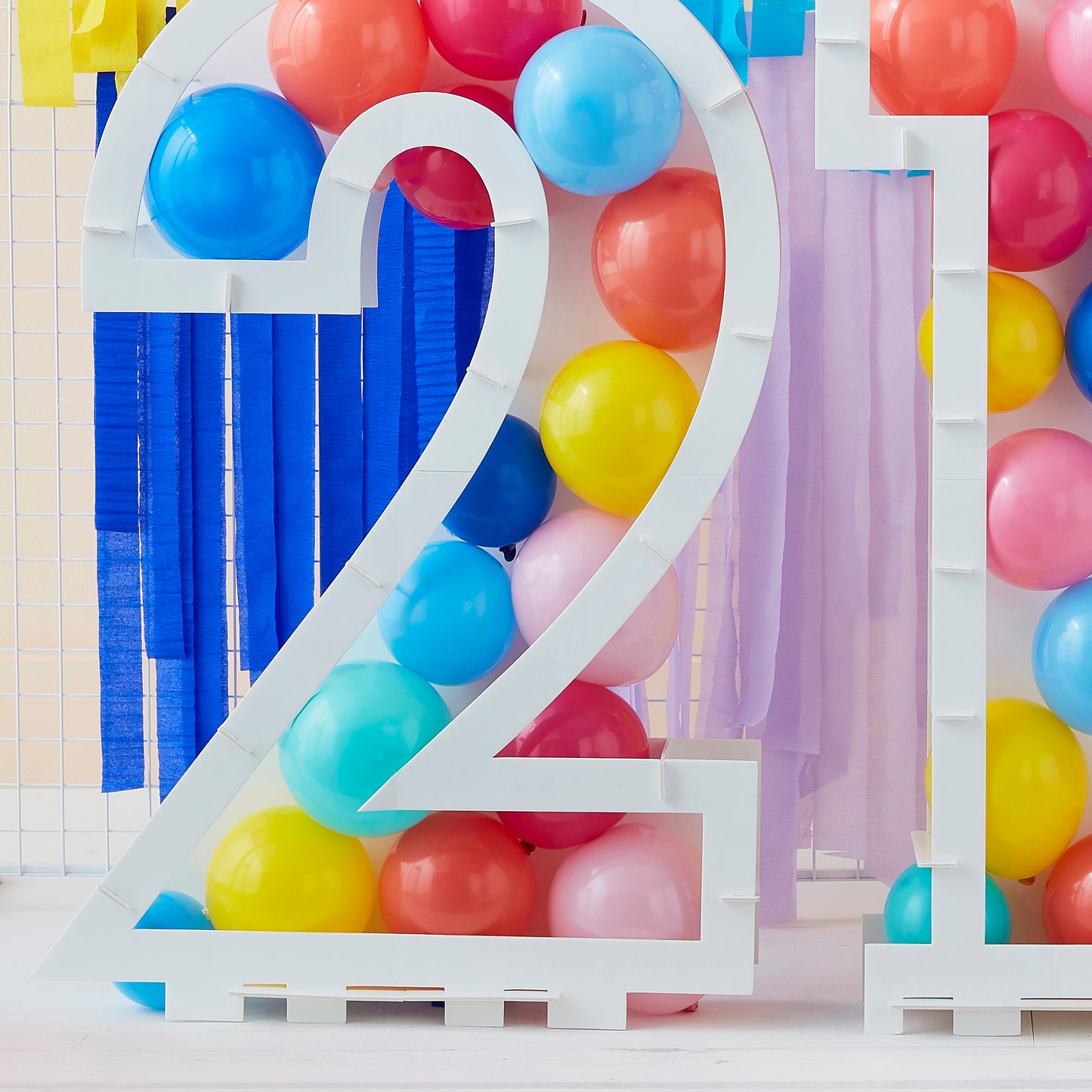 Rainbow Bright Balloon Mosaic Number Stand 21
