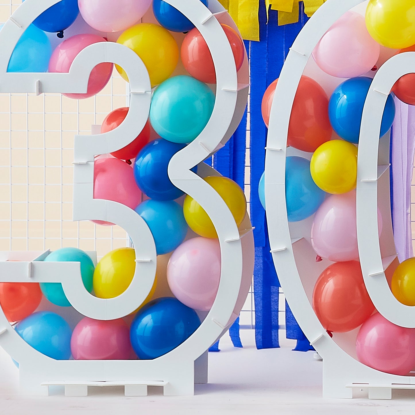 Rainbow Bright Balloon Mosaic Number Stand 30