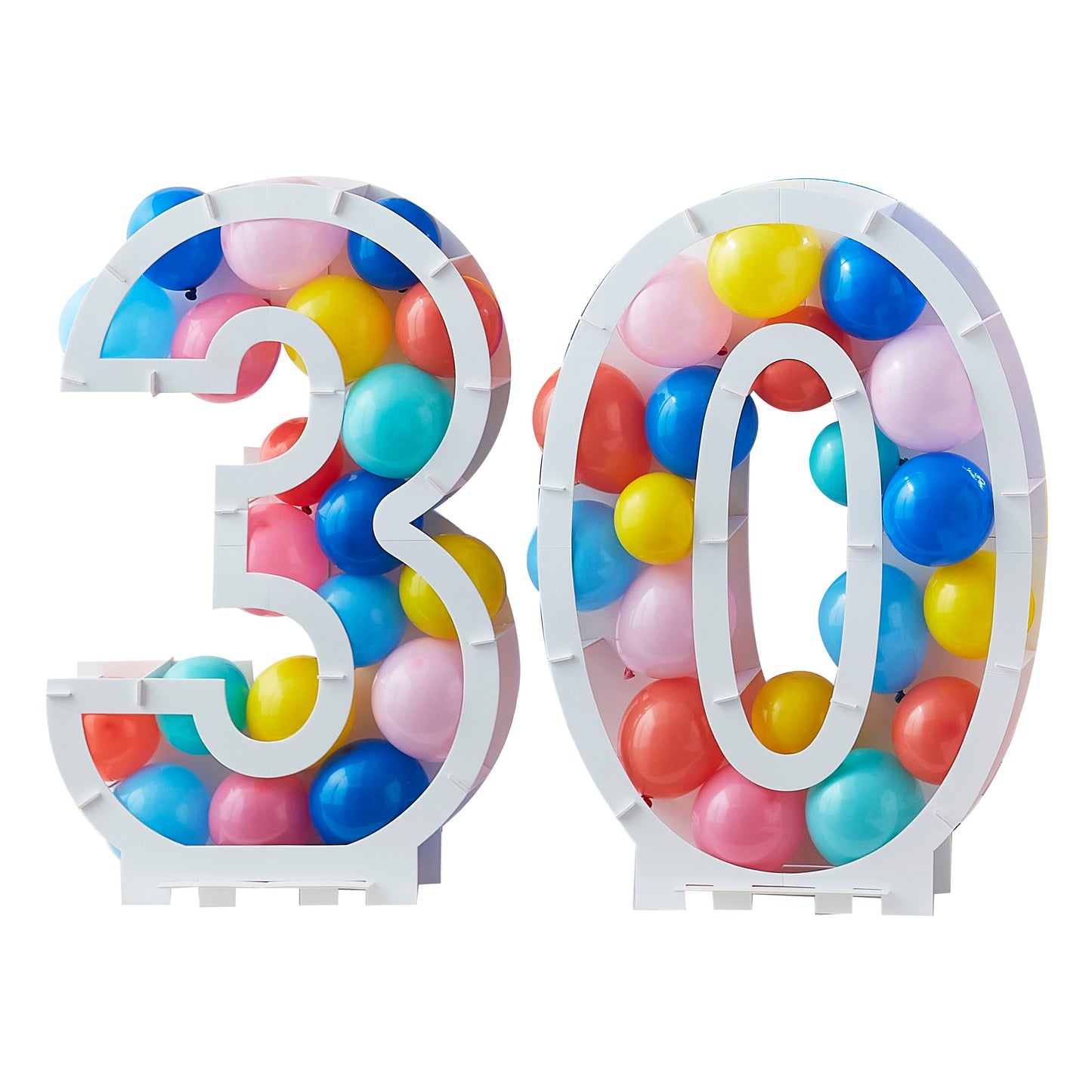 Rainbow Bright Balloon Mosaic Number Stand 30