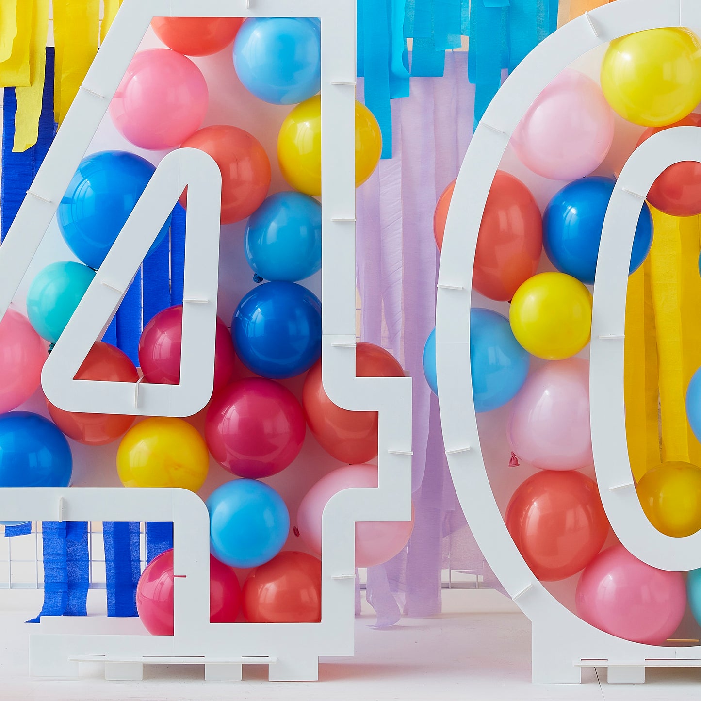 Rainbow Bright Balloon Mosaic Number Stand 40
