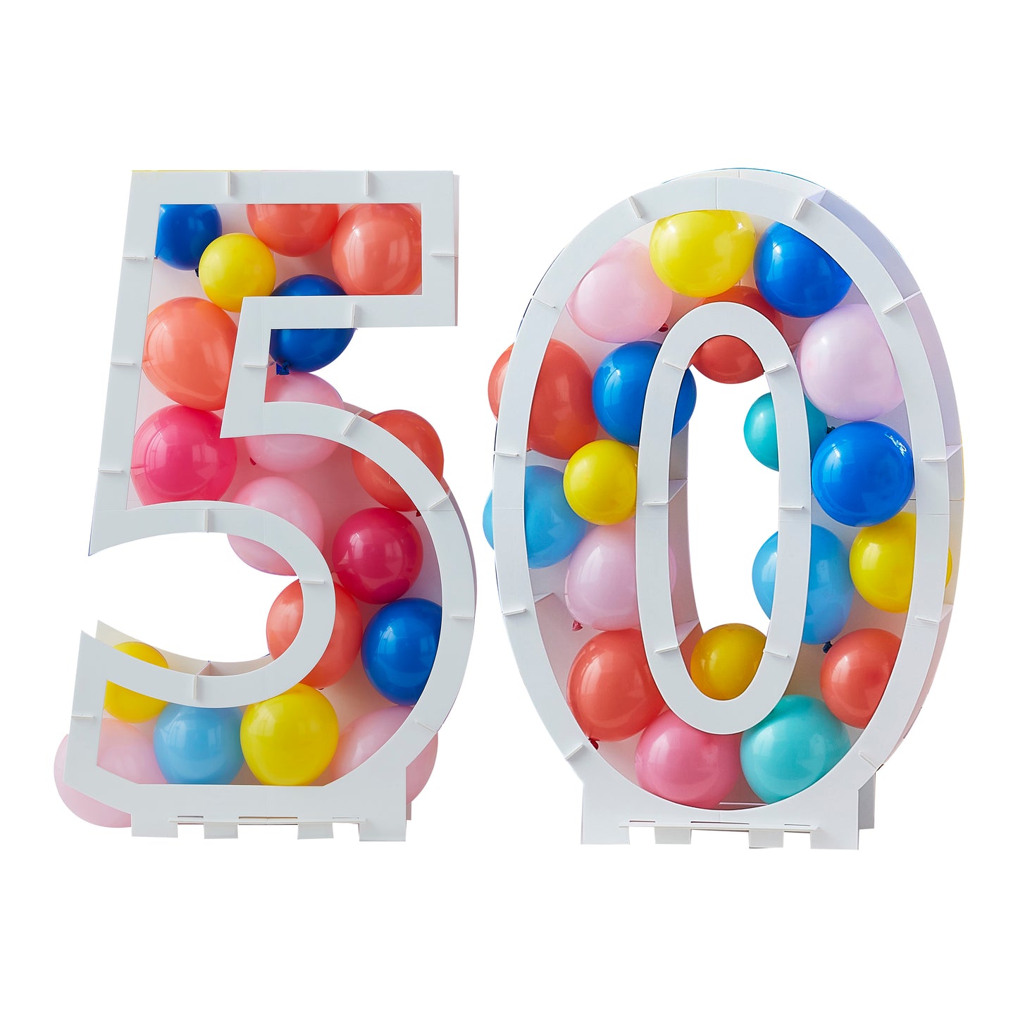 Rainbow Bright Balloon Mosaic Number Stand 50