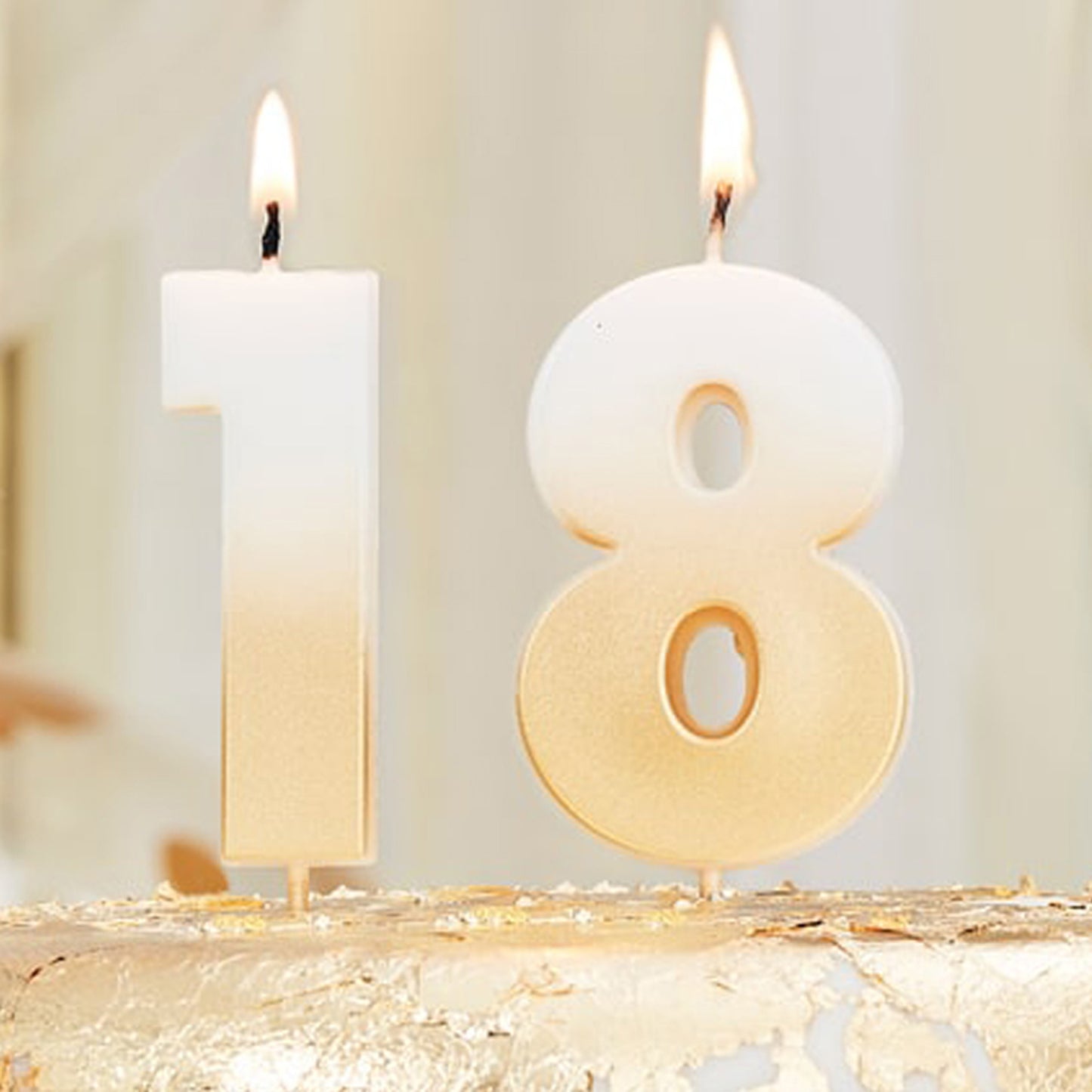18th Gold Ombre Birthday Cake Candle