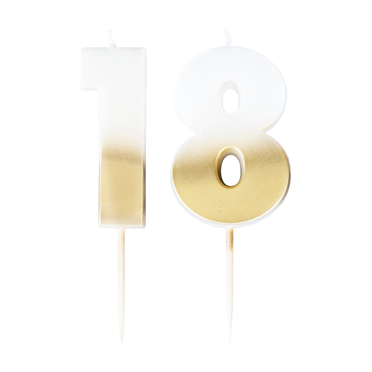 18th Gold Ombre Birthday Cake Candle