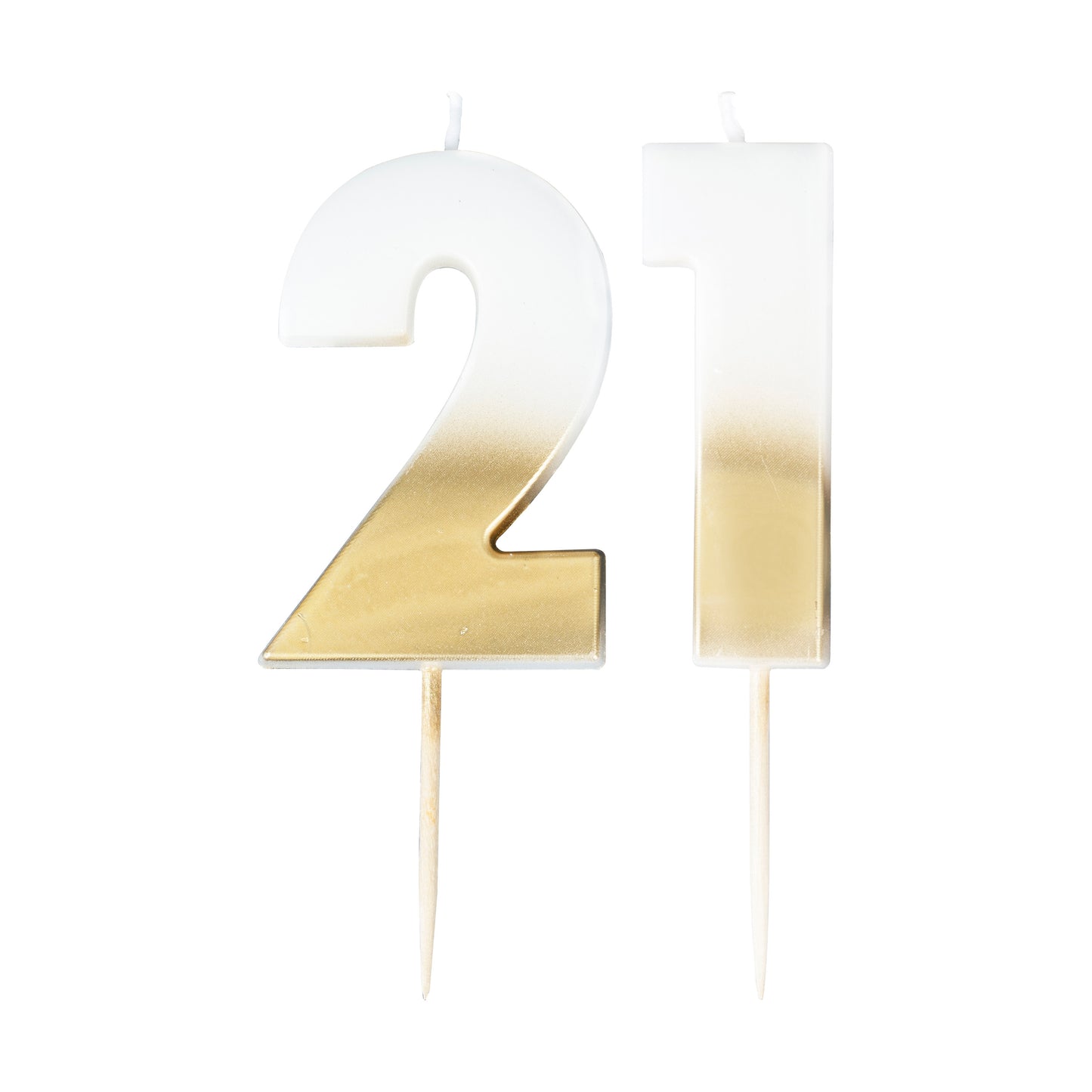 21st Gold Ombre Birthday Cake Candle